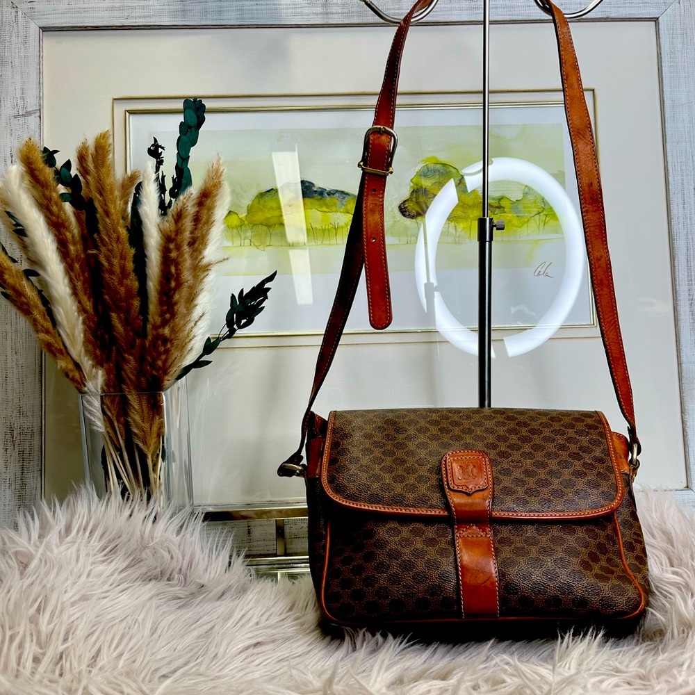 Celine Brown Shoulder Bag with Adjustable Strap